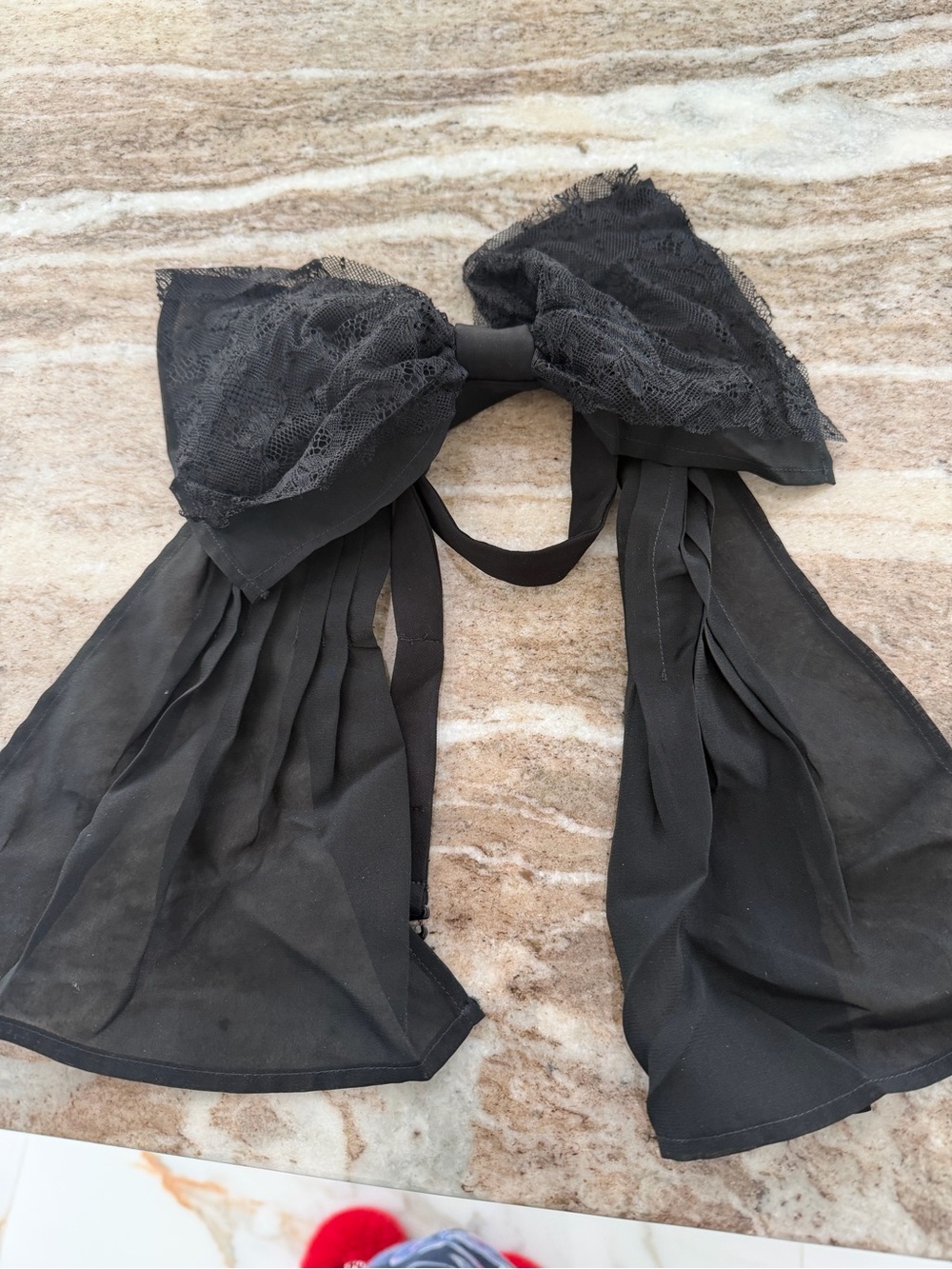 Anne Fontaine Black Lace Bow Hair Accessory